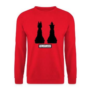 king_and_queen - Unisex Pullover - Rot - Vorne - Alina (178cm) & Michal (187cm)