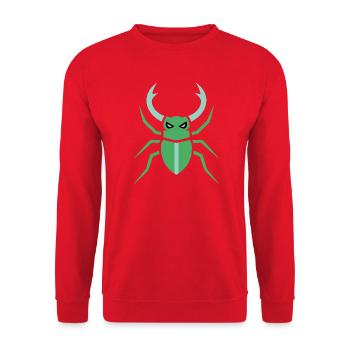 Grüner Skarabäus Symbol - Unisex Pullover - Rot - Vorne - Alina (178cm) & Michal (187cm)