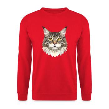 Maine Coon Cat Cat Mom Cat Maine Coon Cats - Unisex Sweatshirt - red - Front - Alina (178cm) & Michal (187cm)