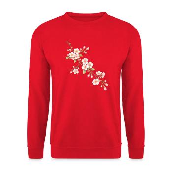 Cherry blossom branch illustration - Unisex Sweatshirt - red - Front - Alina (178cm) & Michal (187cm)