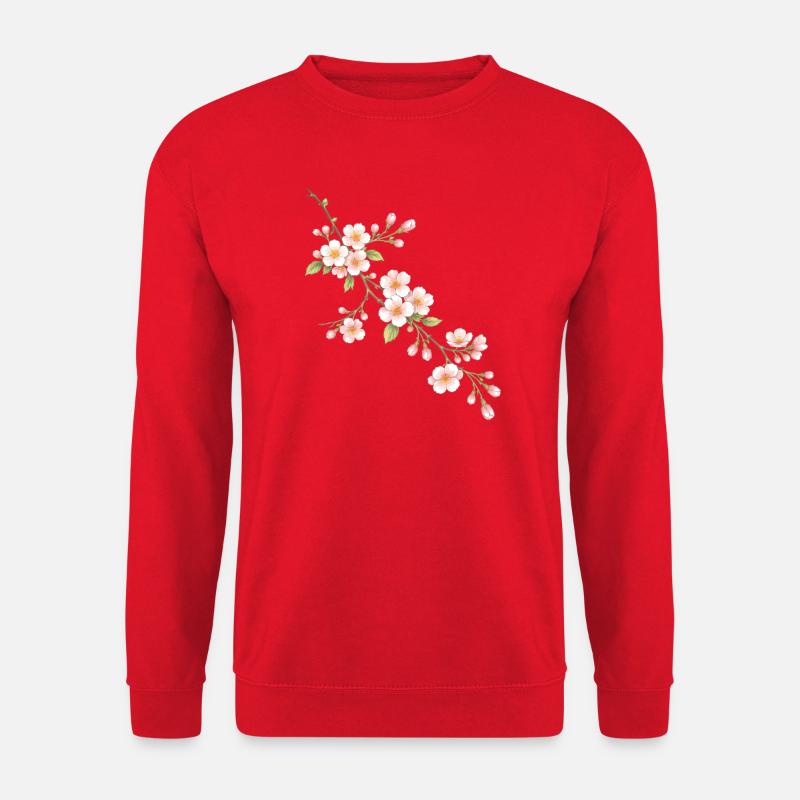 Cherry blossom branch illustration - Unisex Sweatshirt - red