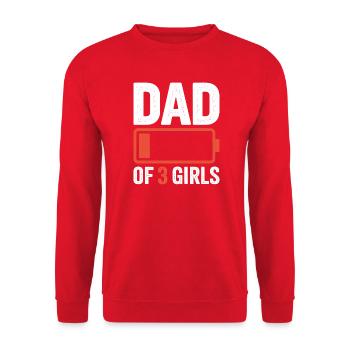 Icône de piles Papa de 3 filles - Sweat-shirt Unisexe - rouge - Devant - Alina (178cm) & Michal (187cm)