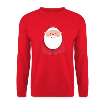 Père Noël enfantin sourire amusant - Sweat-shirt Unisexe - rouge - Devant - Alina (178cm) & Michal (187cm)