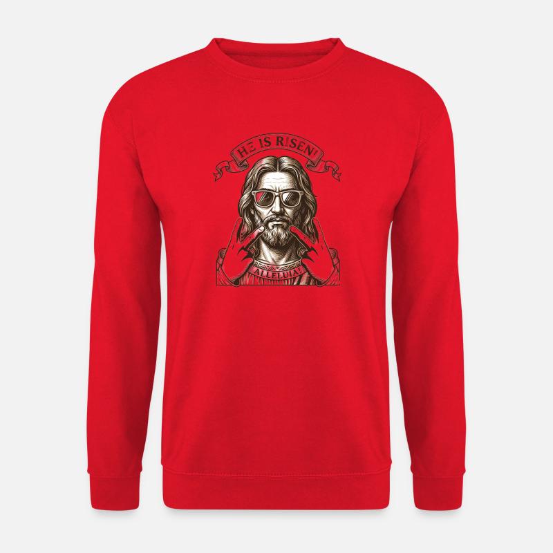 He Is Risen Alleluia Graphic - Unisex Sweatshirt - red