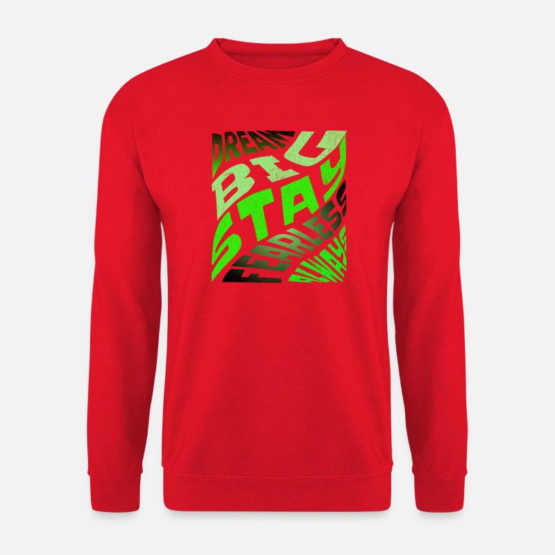 DREAM BIG Neon Typografie - Unisex Pullover - Rot