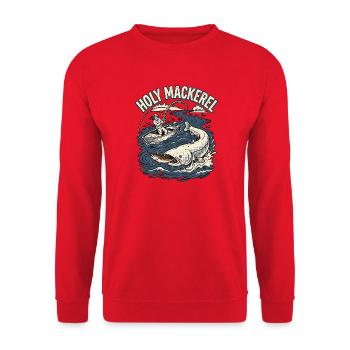 Wels Angeln - Unisex Pullover - Rot - Vorne - Alina (178cm) & Michal (187cm)