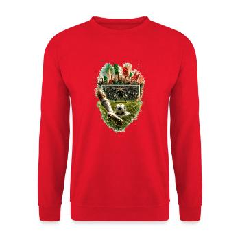 Italienischer Torjubel – Feuerwerk-Design - Unisex Pullover - Rot - Vorne - Alina (178cm) & Michal (187cm)