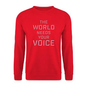 Always Remember Why You Started Motivation Spruch - Unisex Pullover - Rot - Vorne - Alina (178cm) & Michal (187cm)