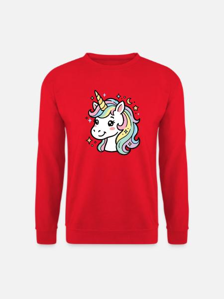Pastellstern-Einhorn - Unisex Pullover - Rot