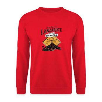 Lanzarote - Kanaren - Canary Islands - Spanien - Unisex Pullover - Rot - Vorne - Alina (178cm) & Michal (187cm)