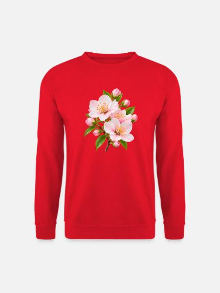 Rosa Sakura-Blüten-Strauß - Unisex Pullover - Rot