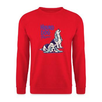Hound Dog Mama - Unisex Pullover - Rot - Vorne - Alina (178cm) & Michal (187cm)