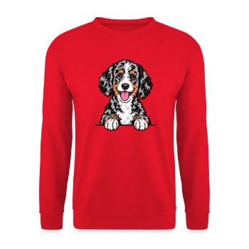 Aussiedoodle - Unisex Pullover - Rot - Vorne - Alina (178cm) & Michal (187cm)
