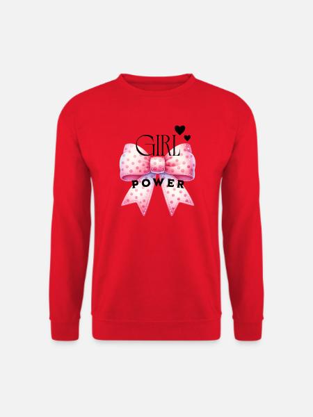 Girl Power - Schleife - Unisex Pullover - Rot