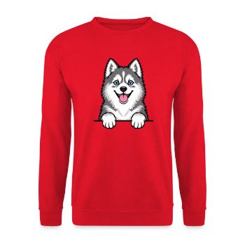 Pomsky - Unisex Pullover - Rot - Vorne - Alina (178cm) & Michal (187cm)