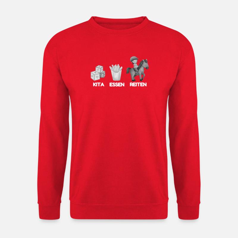Kita Essen Reiten Motive - Unisex Pullover - Rot