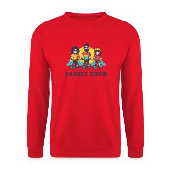 Family Tour - Unisex Pullover - Rot - Vorne - Alina (178cm) & Michal (187cm)