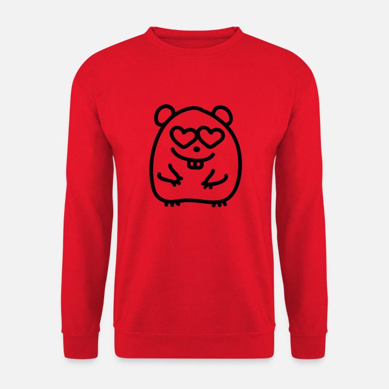Verliebter Hamster - Line - Unisex Pullover - Rot