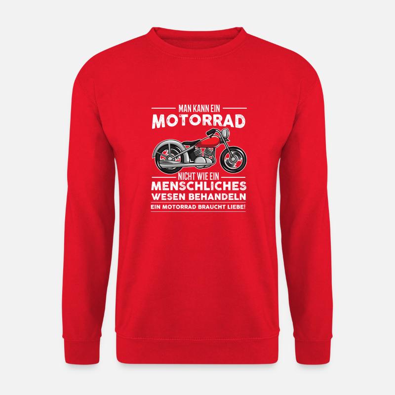 Motorrad braucht Liebe - Unisex Pullover - Rot