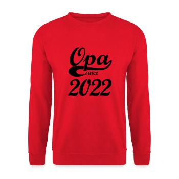 Opa since 2022 Farbwechsel - Unisex Pullover - Rot - Vorne - Alina (178cm) & Michal (187cm)