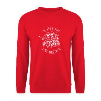 je peux pas arrivée 2 - Sweat-shirt Unisexe - rouge - Devant - Alina (178cm) & Michal (187cm)