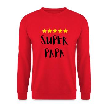 Super Papa - Cadeau 5 Étoiles pour Papas Géniaux - Sweat-shirt Unisexe - rouge - Devant - Alina (178cm) & Michal (187cm)