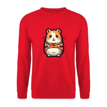 Mignon hamster - Sweat-shirt Unisexe - rouge - Devant - Alina (178cm) & Michal (187cm)