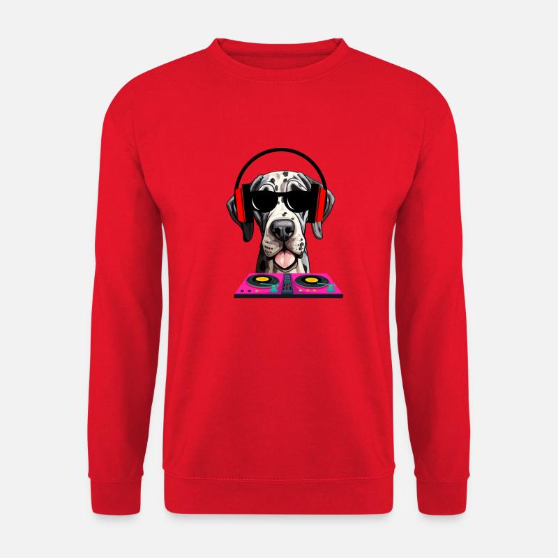 Hunde-DJ - Unisex Pullover - Rot