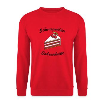 Schwarzwälder Sahneschnitte - Unisex Pullover - Rot - Vorne - Alina (178cm) & Michal (187cm)