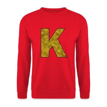 Lettre K Or - Sweat-shirt Unisexe - rouge - Devant - Alina (178cm) & Michal (187cm)