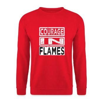 humor bravery funny sayings life saver quote - Unisex Pullover - Rot - Vorne - Alina (178cm) & Michal (187cm)