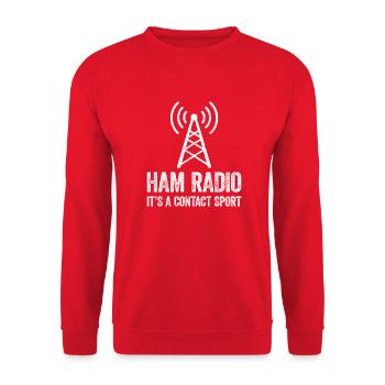 Ham Radio – It's the contact that counts - Unisex Sweatshirt - red - Front - Alina (178cm) & Michal (187cm)