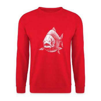 Piranhas - Unisex Sweatshirt - red - Front - Alina (178cm) & Michal (187cm)