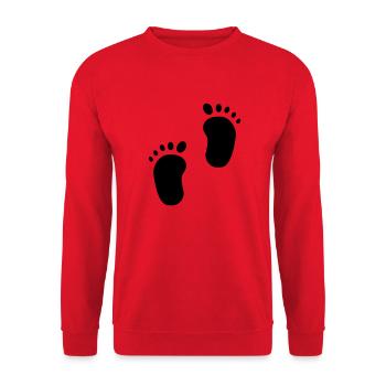 Baby feet, children's feet, child, children, baby, - Unisex Sweatshirt - red - Front - Alina (178cm) & Michal (187cm)