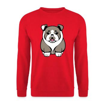 Juste chien mignon - Sweat-shirt Unisexe - rouge - Devant - Alina (178cm) & Michal (187cm)