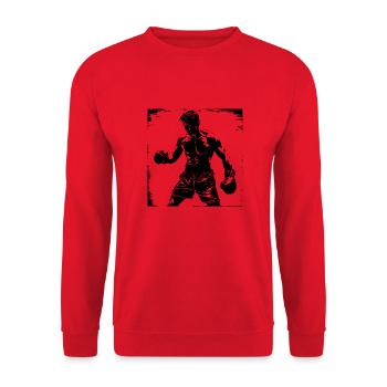 The Dynamic Boxer - Unisex Sweatshirt - red - Front - Alina (178cm) & Michal (187cm)