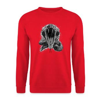 ANGRY Cobra - Black & White Print - Unisex Sweatshirt - red - Front - Alina (178cm) & Michal (187cm)