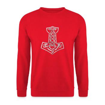 Mjolnir - Unisex Sweatshirt - red - Front - Alina (178cm) & Michal (187cm)