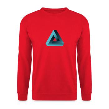 illusion optische Täuschung Dreieck Nerd geek tri - Unisex Pullover - Rot - Vorne - Alina (178cm) & Michal (187cm)