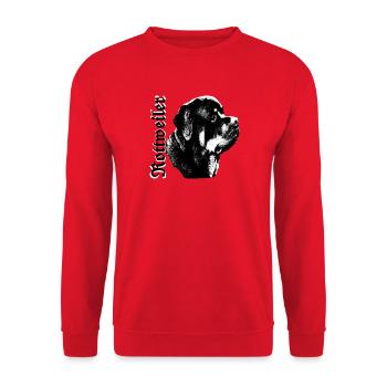 Rottweiler,Hundekopf,Kampfhund,Hundebesitzer, - Unisex Pullover - Rot - Vorne - Alina (178cm) & Michal (187cm)