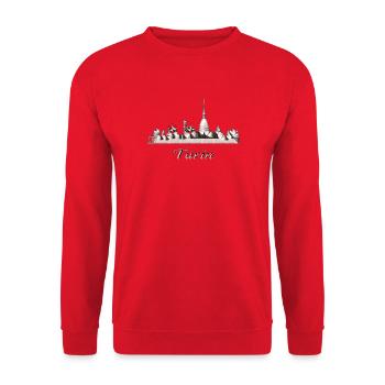 Turin - Unisex Sweatshirt - red - Front - Alina (178cm) & Michal (187cm)