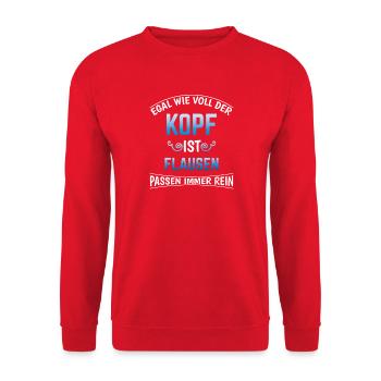 Funny sayings shirt for children Funshirt FLAUSEN - Unisex Sweatshirt - red - Front - Alina (178cm) & Michal (187cm)