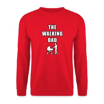 THE WALKING DAD DADDY SUPERDAD I LOVE DAD VATERTAG - Unisex Pullover - Rot - Vorne - Alina (178cm) & Michal (187cm)