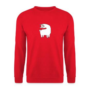Lama - Unisex Sweatshirt - red - Front - Alina (178cm) & Michal (187cm)