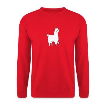 Lama - Unisex Pullover - Rot - Vorne - Alina (178cm) & Michal (187cm)
