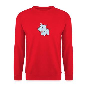 Nilpferd - Unisex Pullover - Rot - Vorne - Alina (178cm) & Michal (187cm)