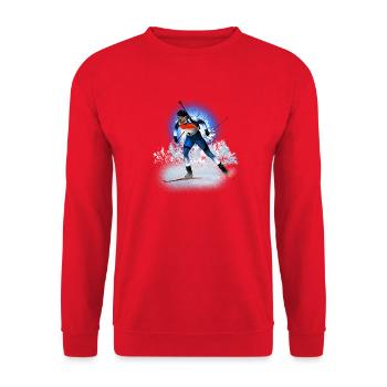 biathlon - Unisex Sweatshirt - red - Front - Alina (178cm) & Michal (187cm)