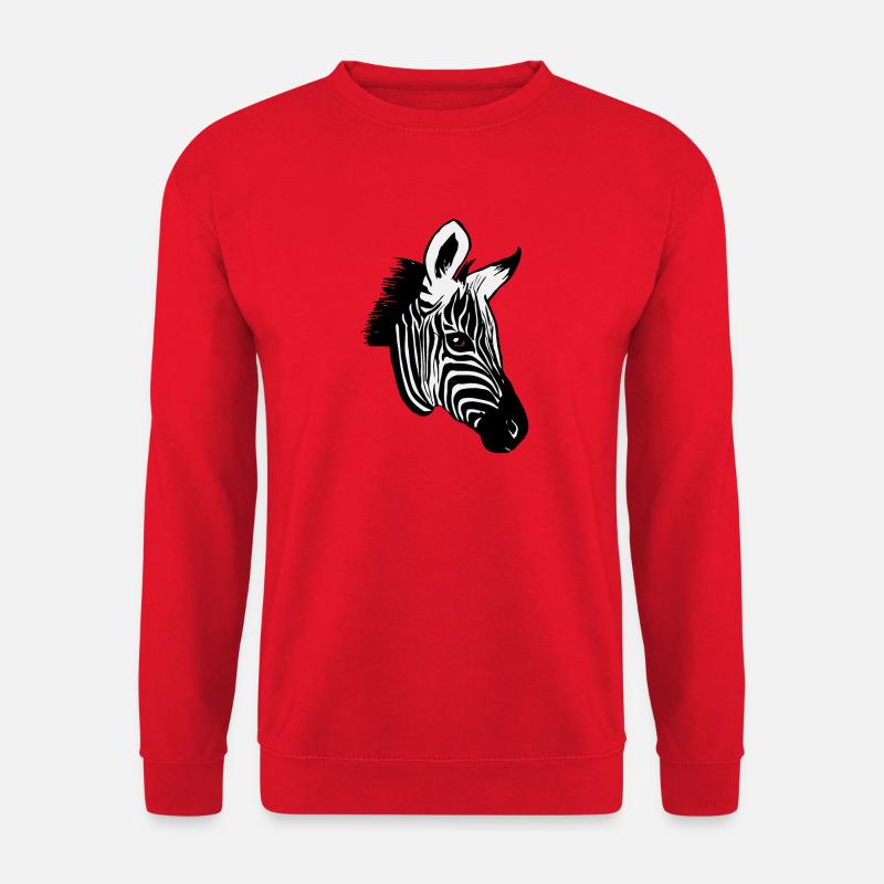 Zebra Tiermotiv - Unisex Pullover - Rot