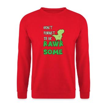 dinosaur - Unisex Sweatshirt - red - Front - Alina (178cm) & Michal (187cm)
