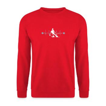 Chemise de battement de coeur de ski pour skieurs - Sweat-shirt Unisexe - rouge - Devant - Alina (178cm) & Michal (187cm)